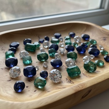 Gem tray near a window under natural light