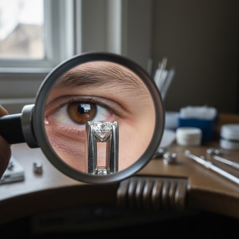 Loupe checking prongs on a ring head