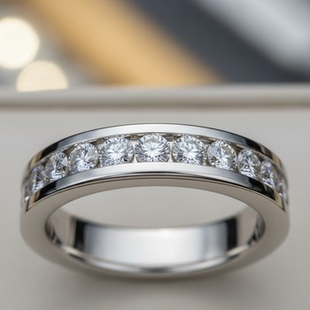 Channel-set eternity band with matched stones