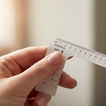 Close-up of finger measurement with a soft tape