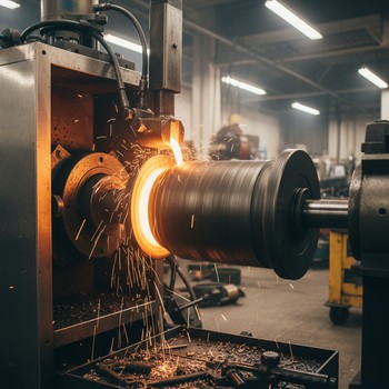 Centrifugal caster flinging molten metal