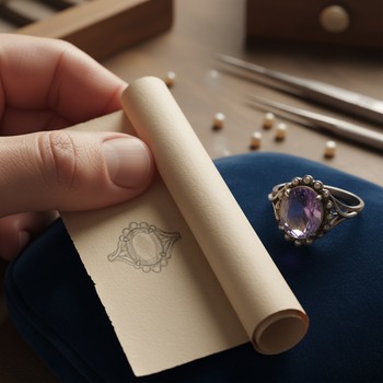 Sketch exploring modern settings for heirloom stones