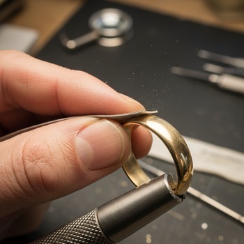 Rounding a ring edge on fine paper