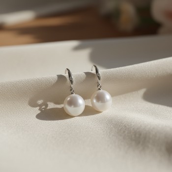 Pearl drops on a silk tray