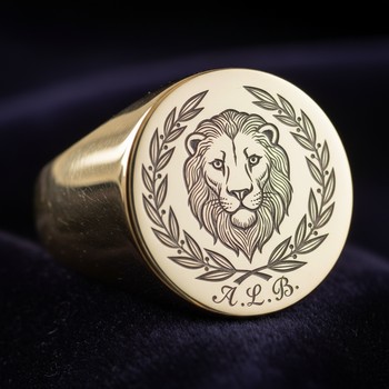 Signet ring after refinishing with soft satin