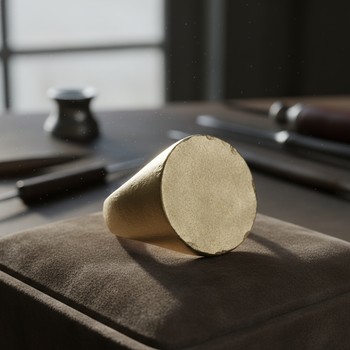Signet ring before refinishing with scratches