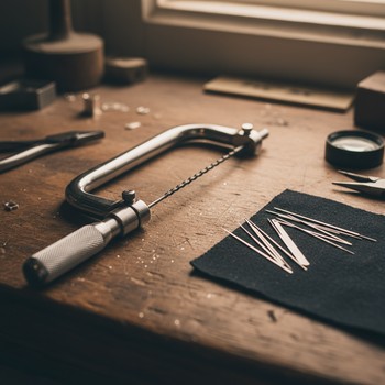 Jeweler’s saw frame with fine blades