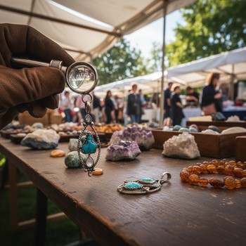 Outdoor market with a pendant in soft shade