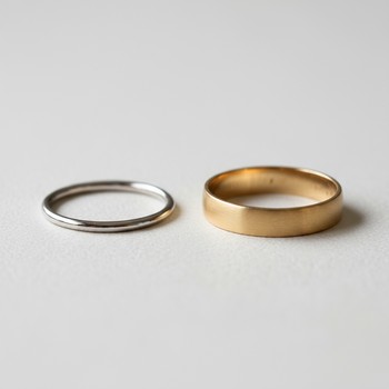 Slim band next to medium band on fabric