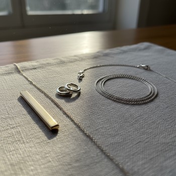 Bar pendant with small hoops
